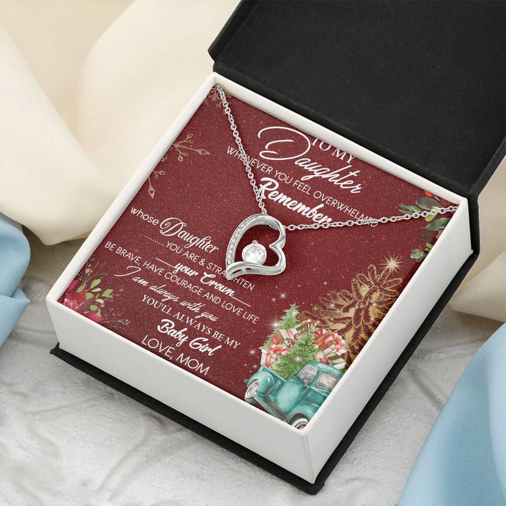 To My Daughter Forever Love Necklace - To My Daughter Merry Christmas Gift For Daughter - Christmas Daughter Necklace Forever Love Necklace