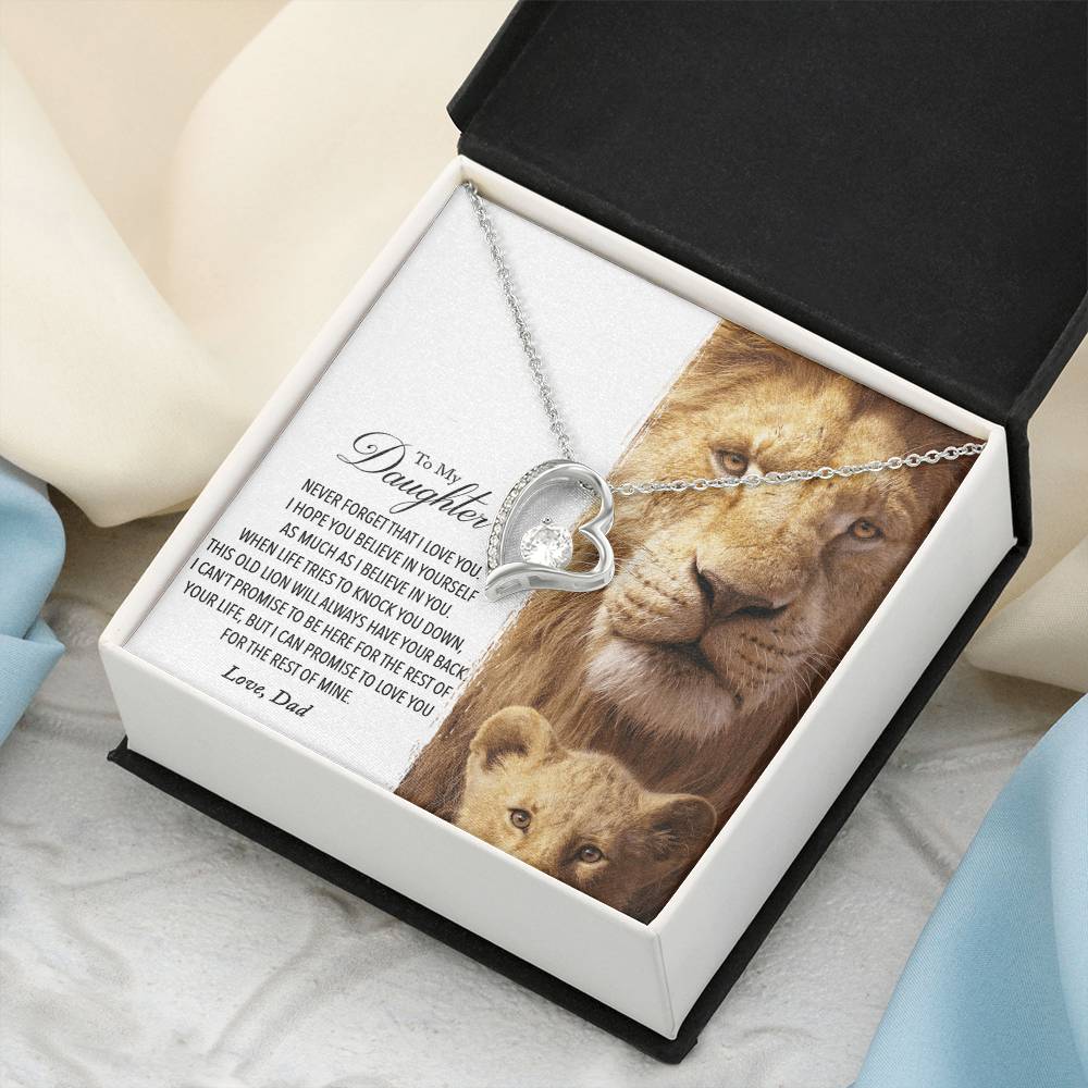 To My Daughter This Old Lion Will Always Have Your Back Love Dad No One Can Love You More Than I Do Forever Love Necklace