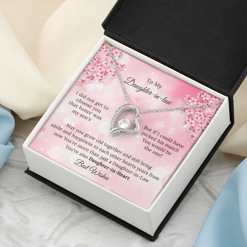 To My Daughter In Law To My Daughterinlaw Necklace Gifts Wedding Gift For Daughter In Law Daughter In Law Gift For Christmas Birthday Forever Love Necklace