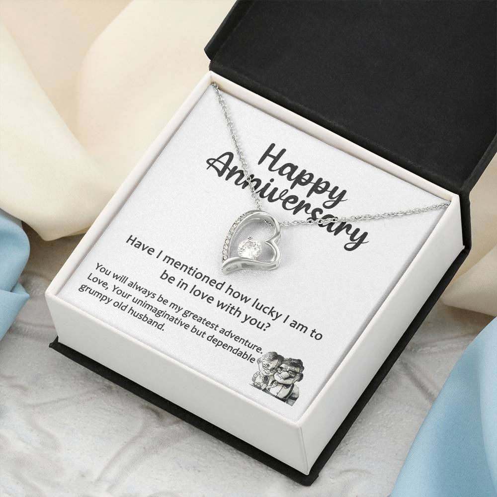 Anniversary Heart Necklace For Wife From Grumpy Husband Forever Love Necklace