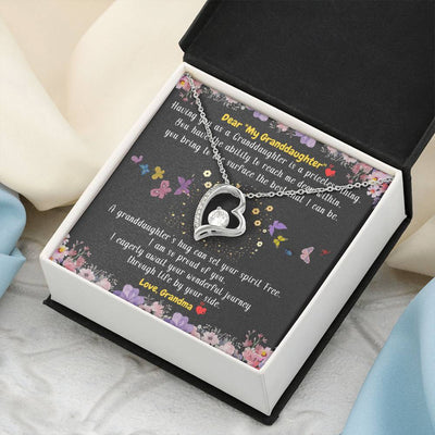 To My Granddaughter A Granddaughter’s Hug Can Set Your Spirit Free From Grandma 1 Forever Love Necklace
