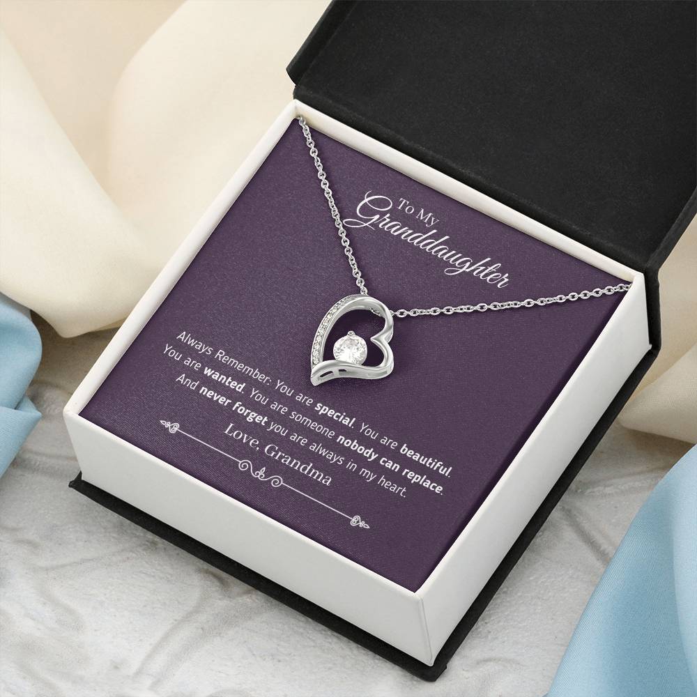 To My Granddaughter - You Are Always In My Heart Necklace Forever Love Necklace