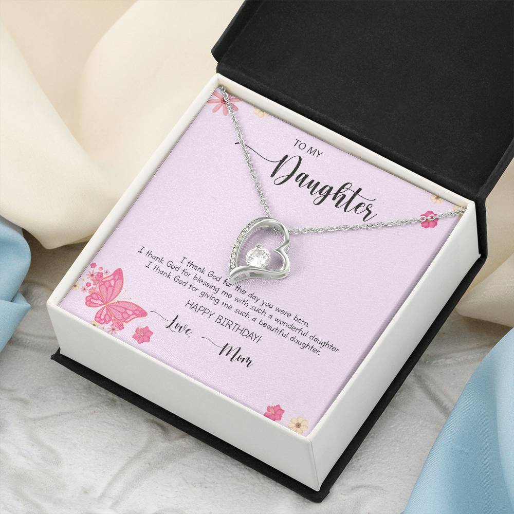 Dear Daughter Necklace - Daughter Mother&#39;s Day Gift - To My Daughter Necklace From Mom Dad - Grown Up Daughter Gift From Mom 1 Forever Love Necklace
