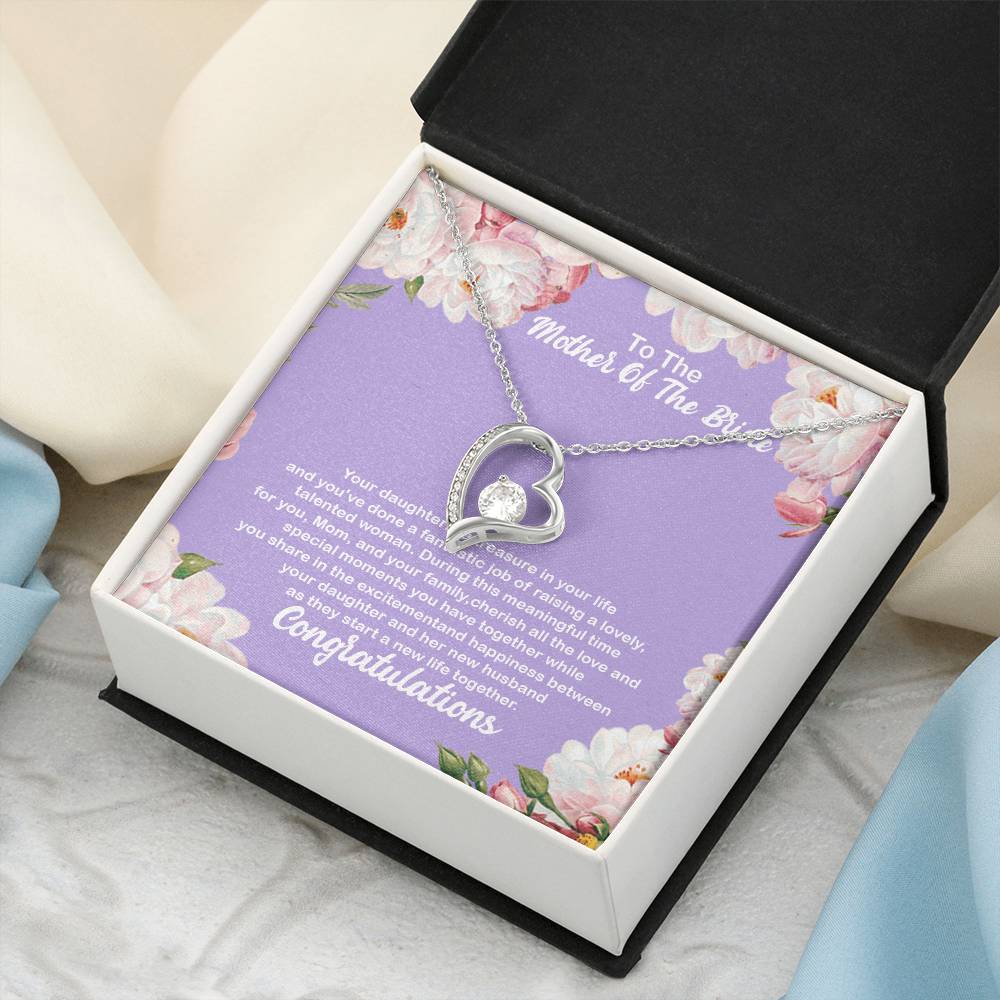 To The Mother Of The Bride Mother Of The Bride Gift From Daughter Mother Of The Bride Necklace Mom Wedding Gift Forever Love Necklace