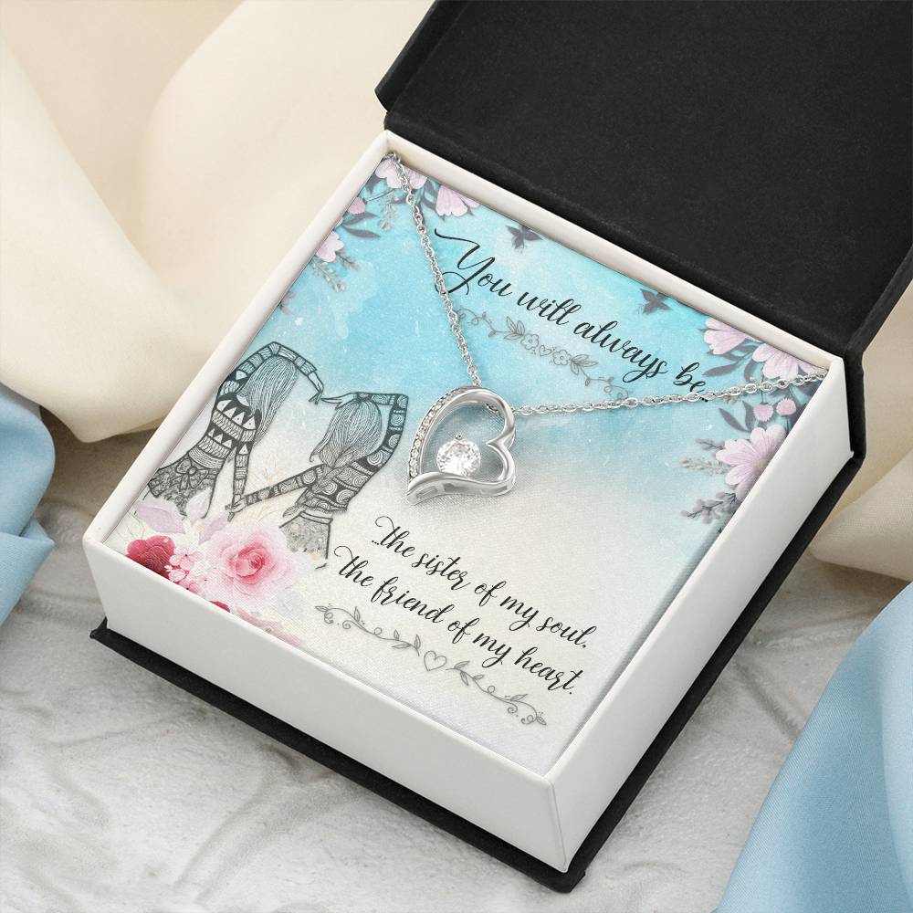 My Little Sister Two Hearts Necklace Loving Sister Gift Chain Funny Sister Present Forever Love Necklace