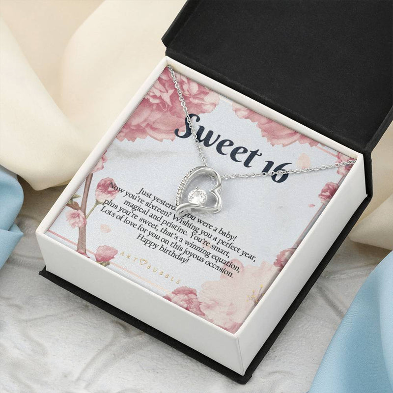 16th Birthday Gift Girl Sweet Sixteen Necklace Jewelry For 16th Sweet Sixteen Birthday Jewelry Gift For Daughter Niece Bff Forever Love Necklace