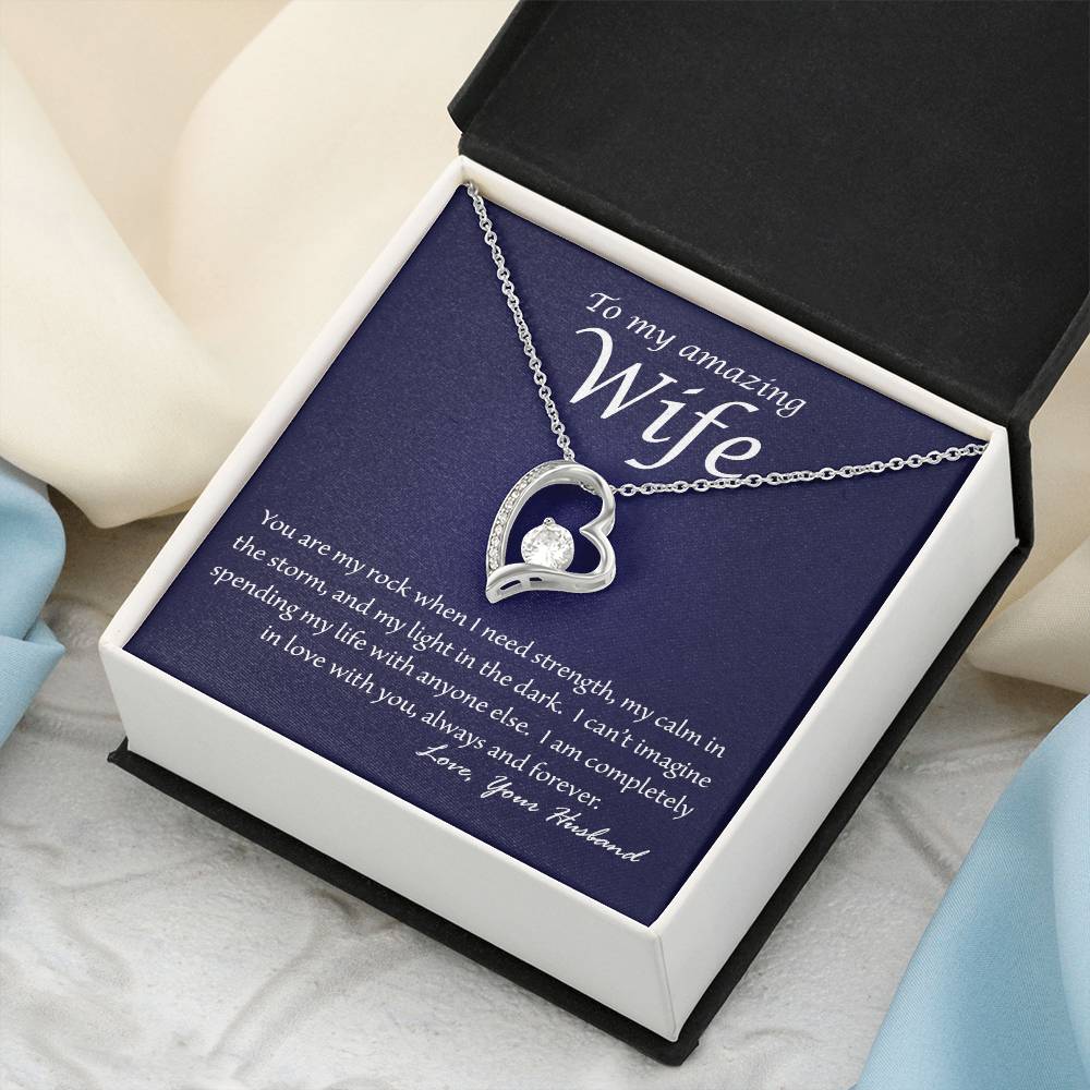 Almost Gone! Wife You Are My Rock Heart Necklace Forever Love Necklace