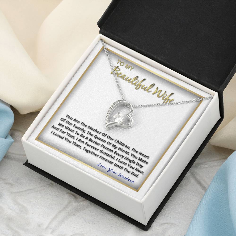 To My Beautiful Wife On Our Anniversary Her Birthday For Mothers Day Forever Love Necklace