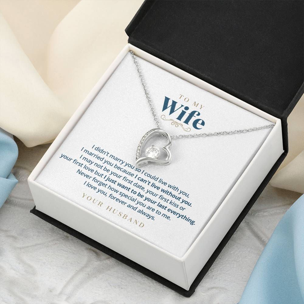 To My Wife Your Last Everything Gold Necklace Message Card 1 Forever Love Necklace