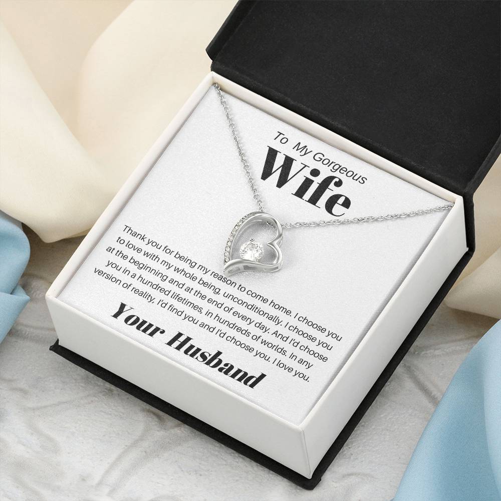 To My Wife - Valentine's Gift Forever Love Necklace