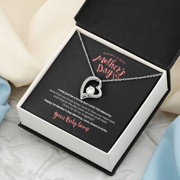 Happy First Mother's Day – Love Your Baby Bump! Forever Love Necklace