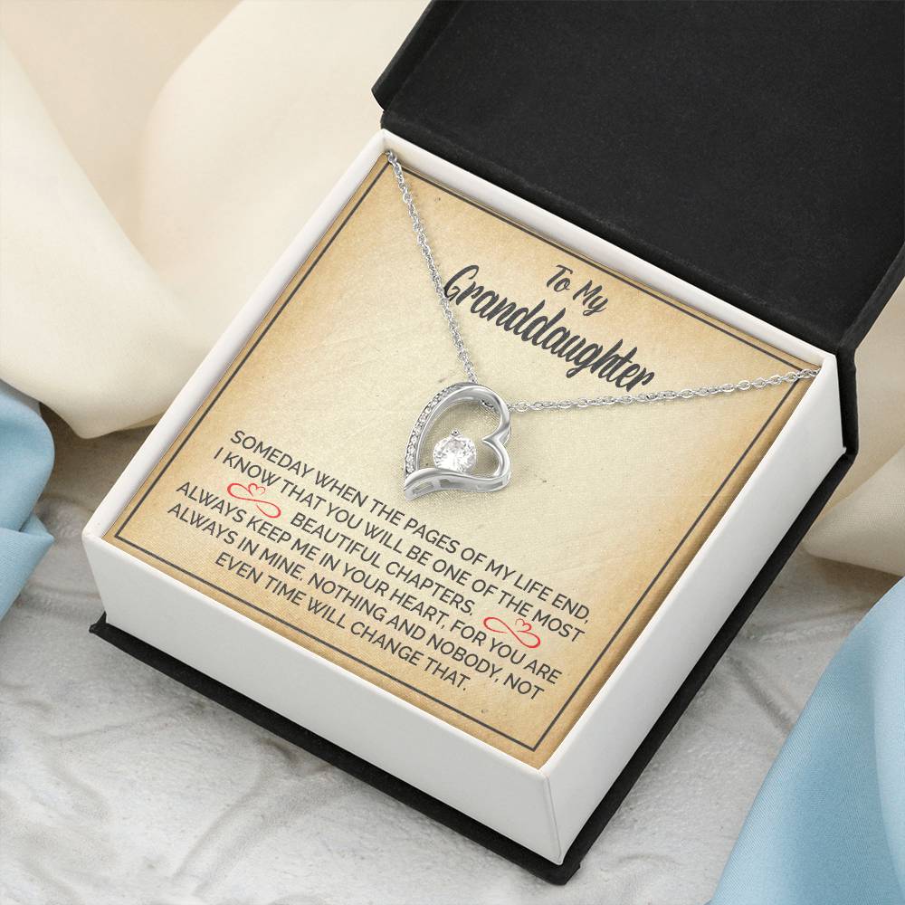 To My Granddaughter - I Will Always Be There For You Grandpa - Granddaughter Necklace Granddaughter 1 Forever Love Necklace