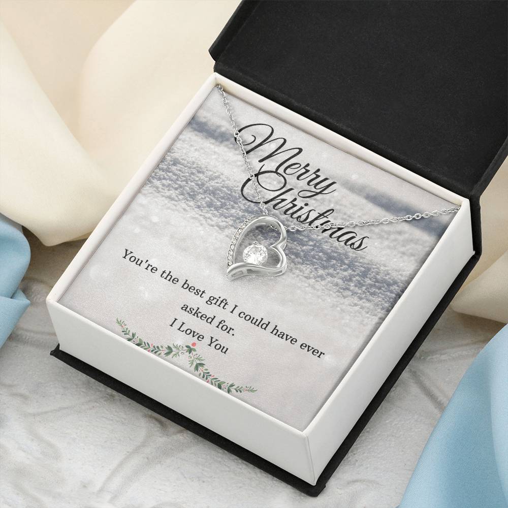 Merry Christmas Heart Necklace Forever Love Necklace