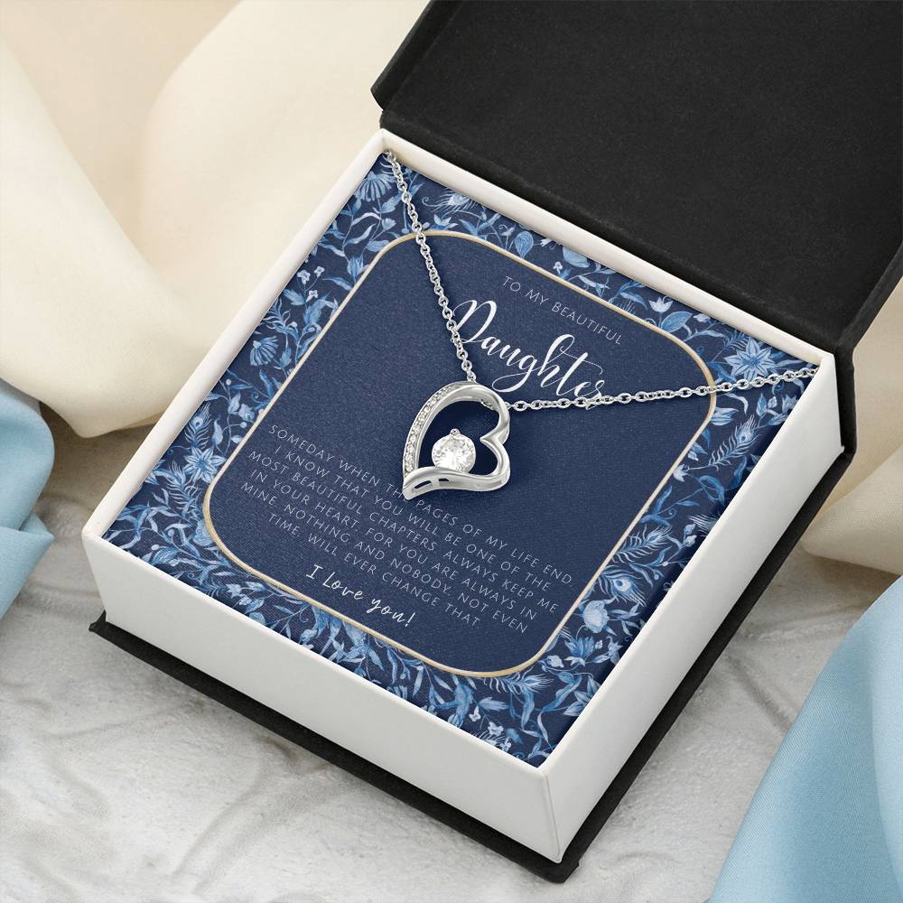 To My Beautiful Daughter Necklace Daughter Gift To My Daughter Necklace From Mom To My Daughter Necklace From Dad Forever Love Necklace