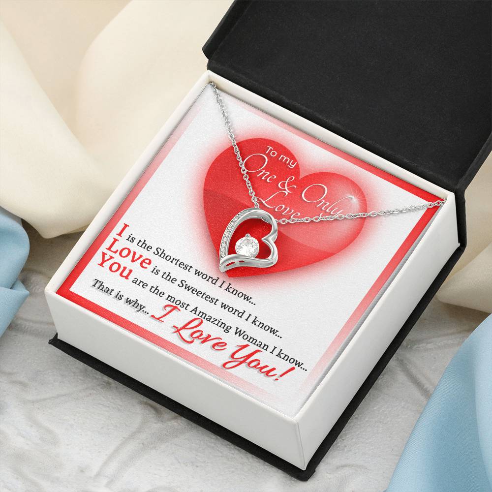 To My One And Only Love Heart Necklace Forever Love Necklace