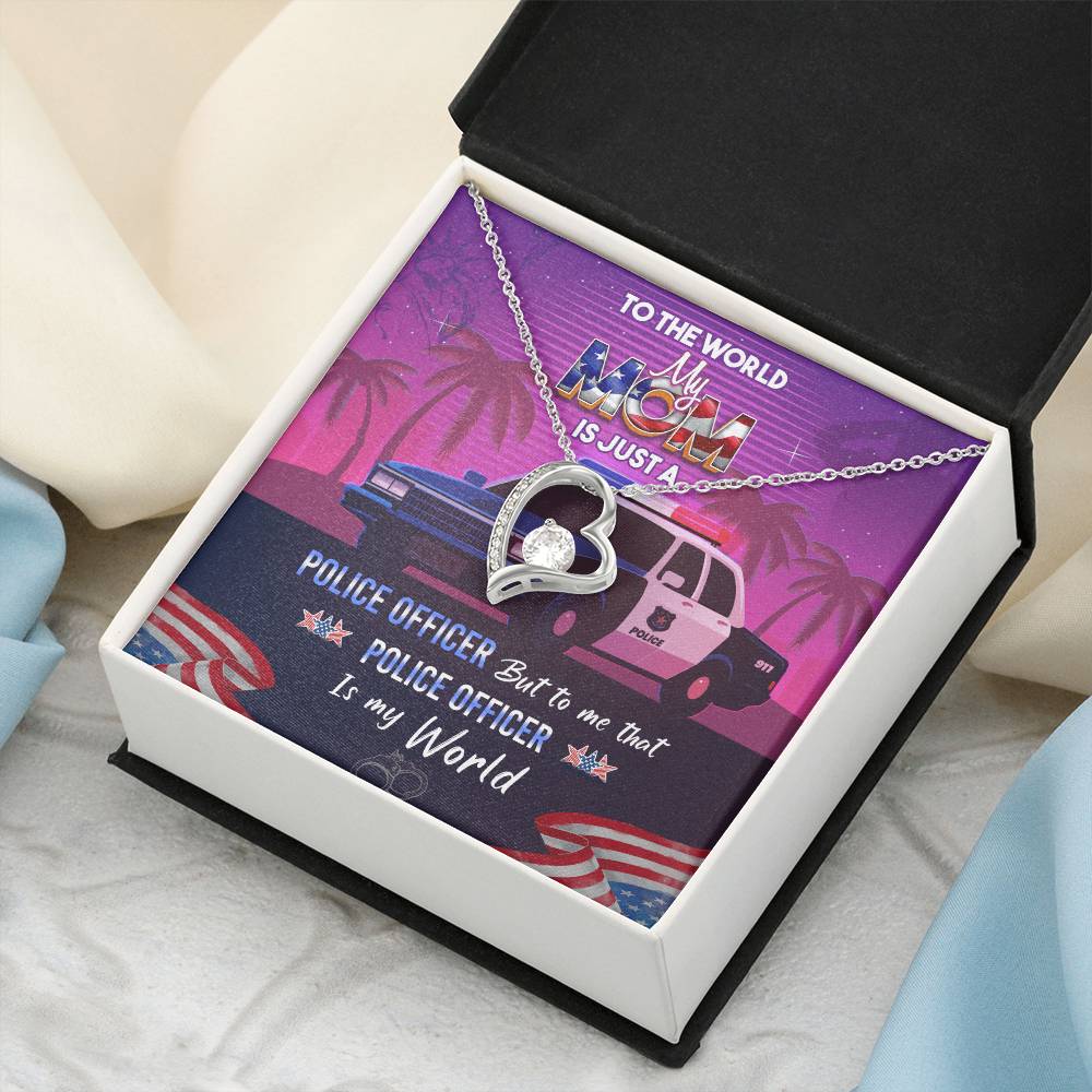Police Officer Mom -  Forever Necklace Forever Love Necklace
