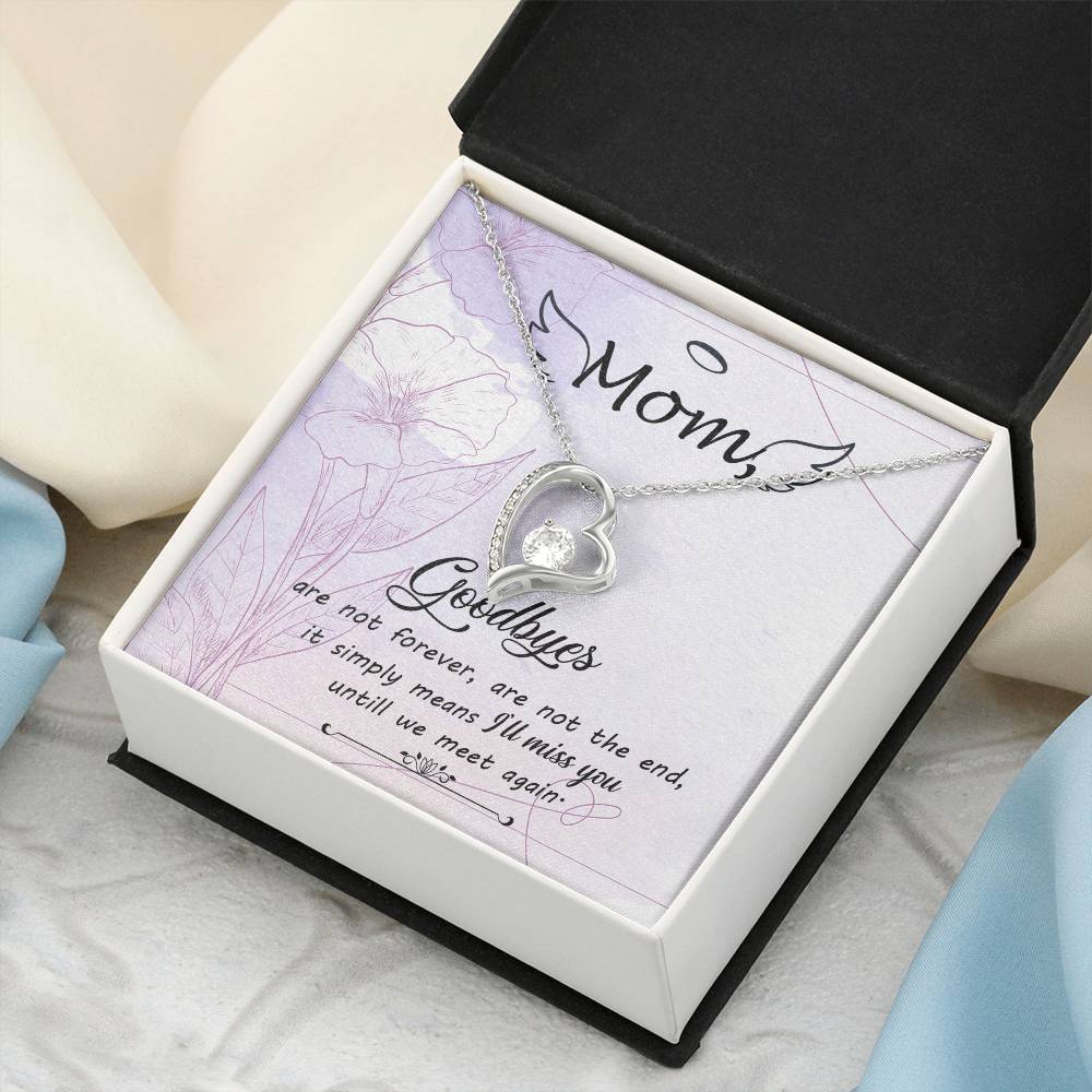 Remembrance Necklace Mom Because Someone We Love Is In Heaven Gift To Remember Mom Angel Wings 1 Forever Love Necklace