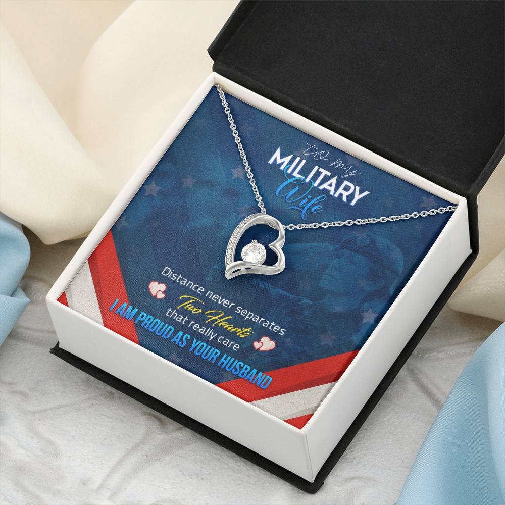 To My Military Wife Distance Never Separatess Necklace 1 Forever Love Necklace