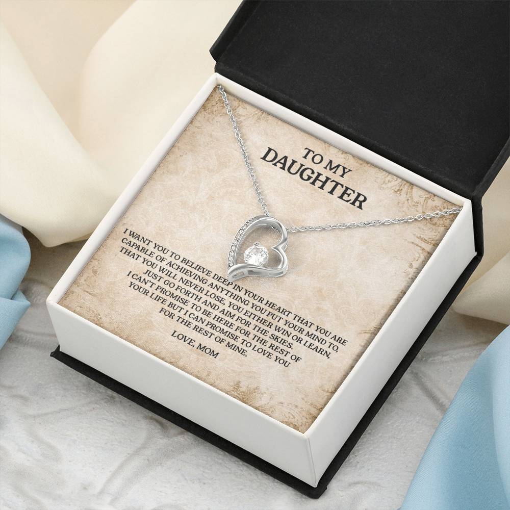 To My Daughter Love Mom Anniversary Lovingly Mom Birthday Gift Daughter Graduation Gift Grown Up Daughter Daughter Birthday Gift From Mom Forever Love Necklace