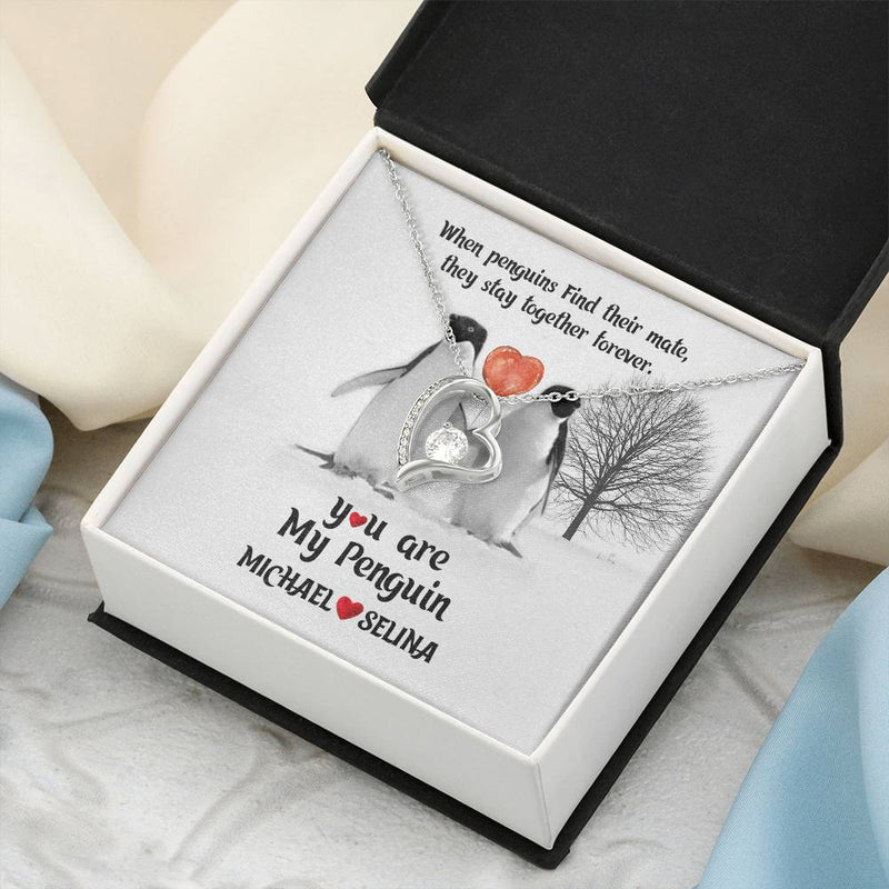 Girlfriend Necklace Adorable Necklace Couple Necklace Penguin Necklace You Are My Penguin You're My Penguin Wife Gift Penguin Jewelry Forever Love Necklace