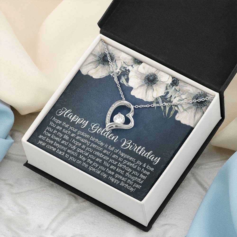 Golden Birthday Gift Customize Necklace Happy Golden Birthday Golden Birthday Jewelry Special Gift For Women Girl 1 Forever Love Necklace