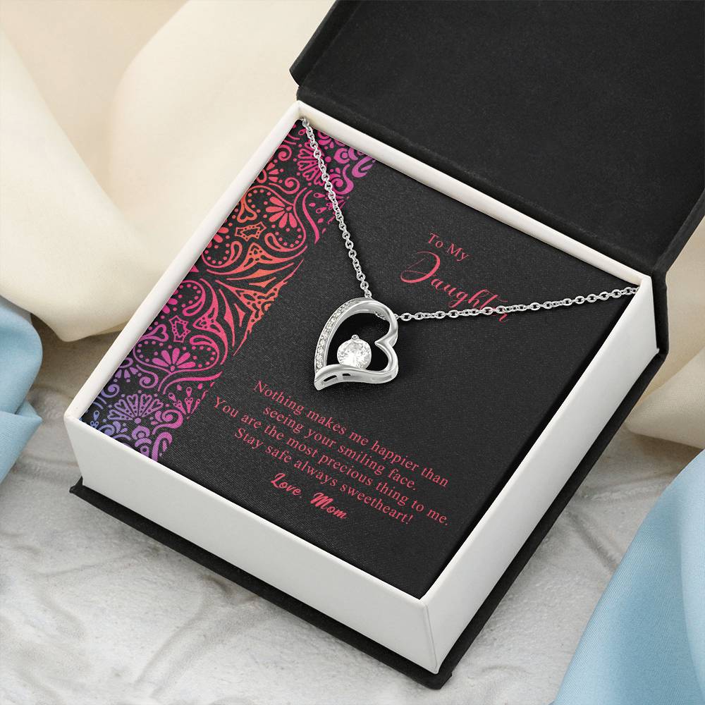 To My Daughter - Forever Love Mother's Day Necklace Gift Set Daughter Gift From Mom Anniversary Lovingly Mom Birthday Forever Love Necklace