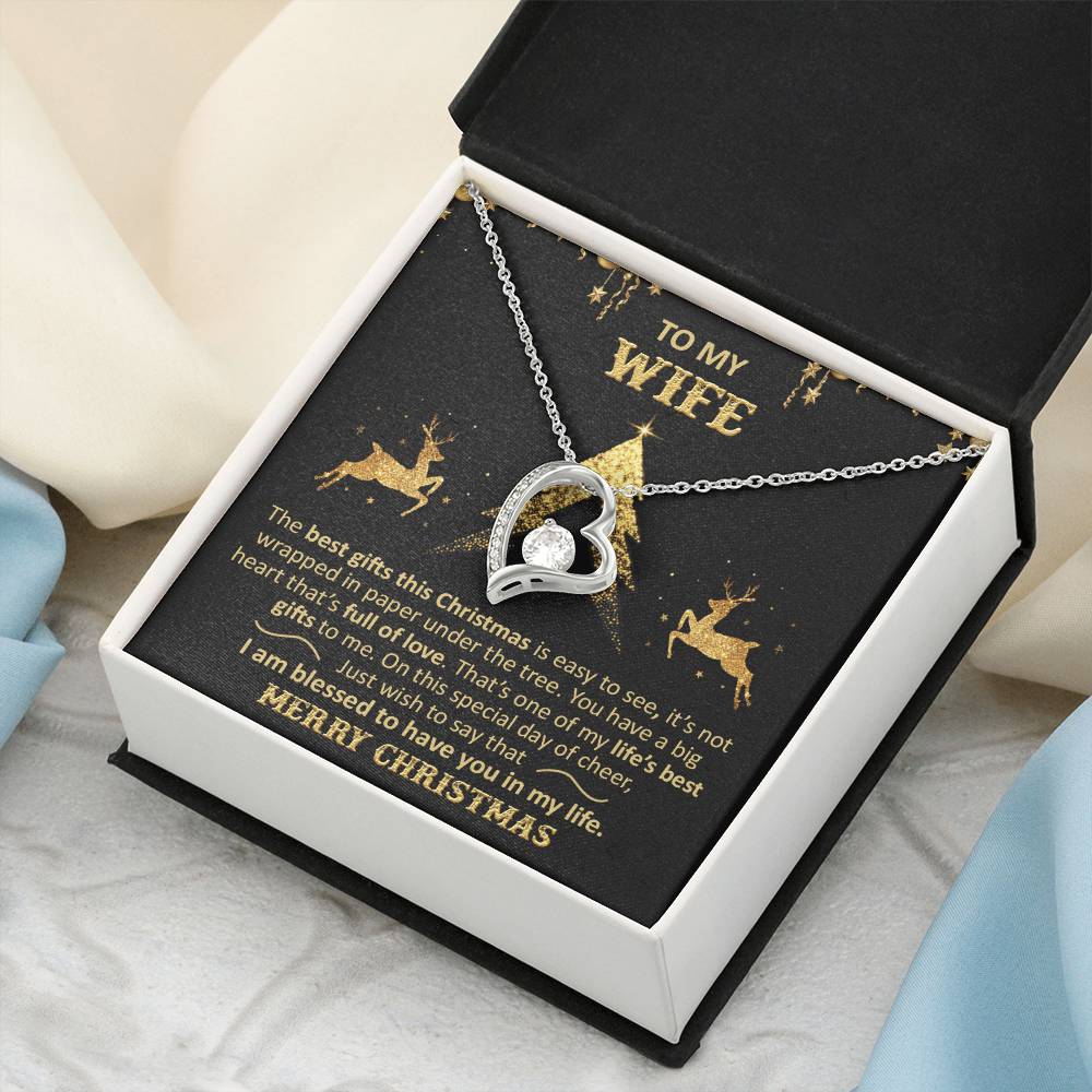 To My Wife Christmas Forever Love Necklace