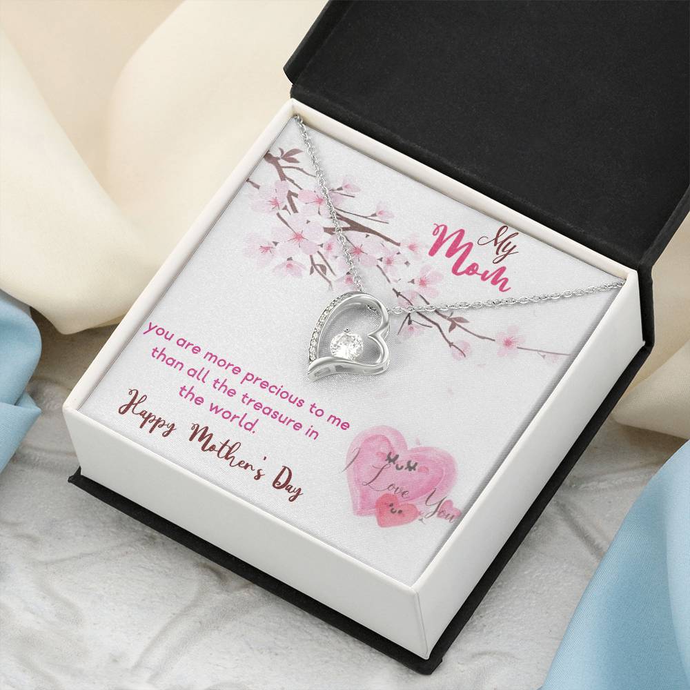 My Mom Happy Mother's Day 925 Sterling Silver Pendant 1 Forever Love Necklace