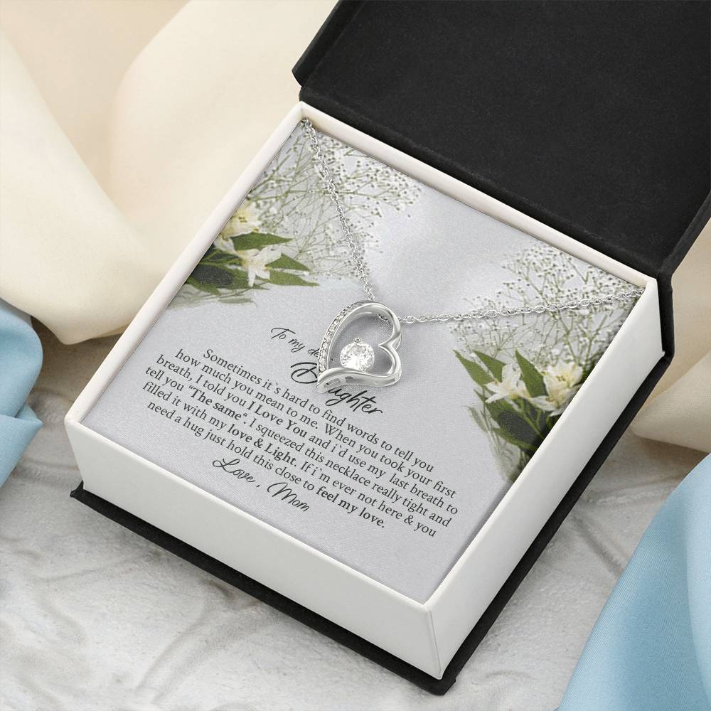 Dear Daughter Necklace - Daughter Mother's Day Gift - To My Daughter Necklace From Mom Dad - Grown Up Daughter Gift From Mom Forever Love Necklace