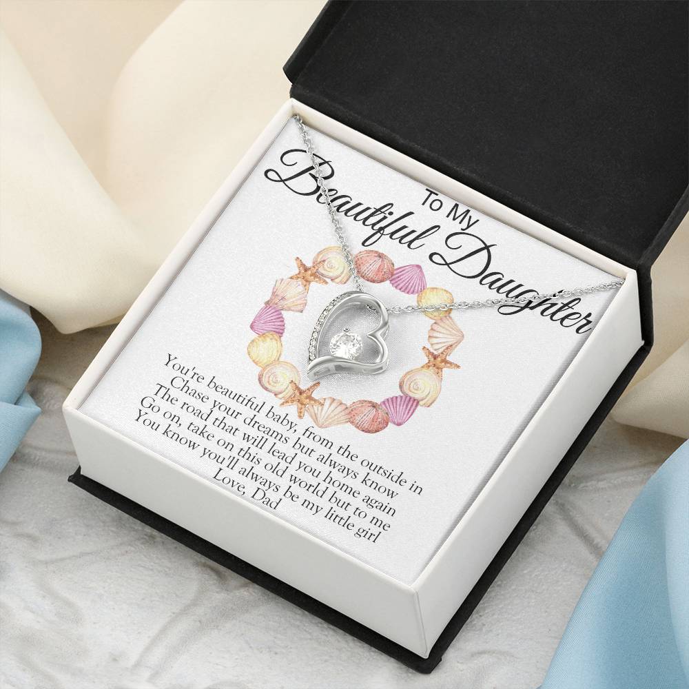 To My Beautiful Daughter Love From Dad Giraffe Necklace Dad And Daughter Necklace Gift For Her Dad Daughter Necklace Daughter Birthday Forever Love Necklace