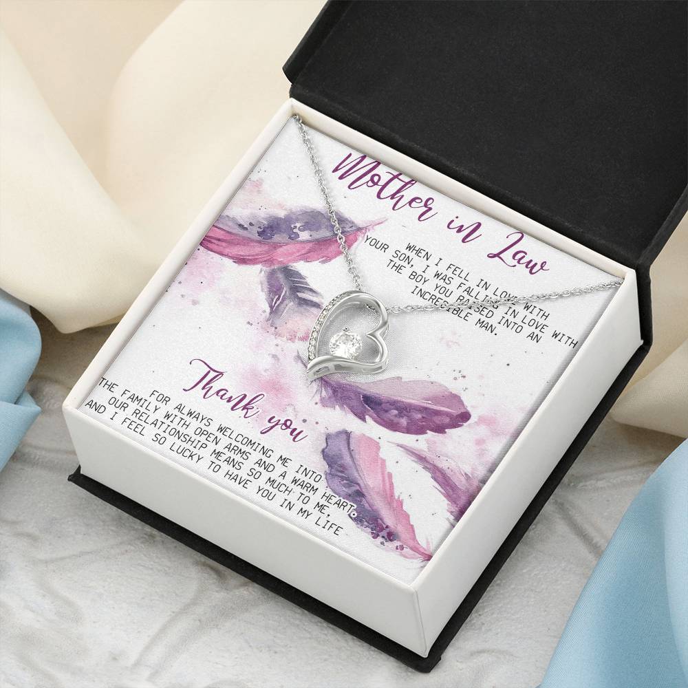 Mother In Law Necklace Gift Mother In Law Birthday Gift Wedding Gift Forever Love Necklace For Mother In Law Mother Of The Groom Forever Love Necklace