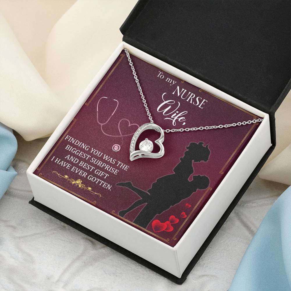 To My Nurse Wife Finding You Was The Biggest Surprise Forever Love Necklace