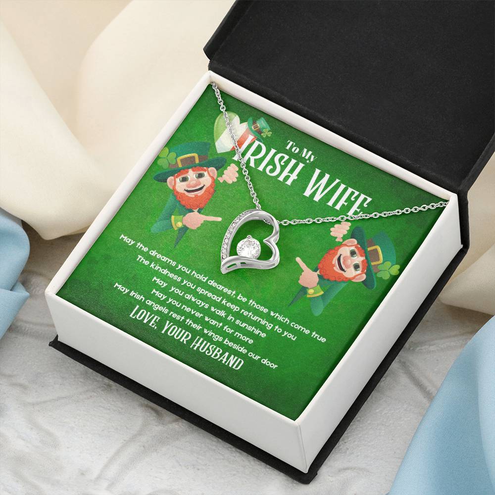 To My Irish Wife - St. Patrick&#39;s Day Forever Love Necklace Forever Love Necklace