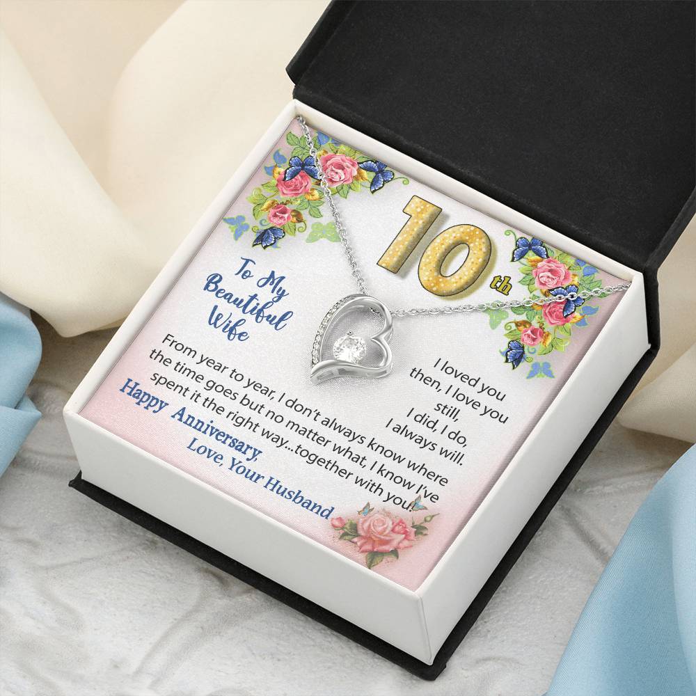 10th Anniversary Necklace Gift To Wife Forever Love Necklace