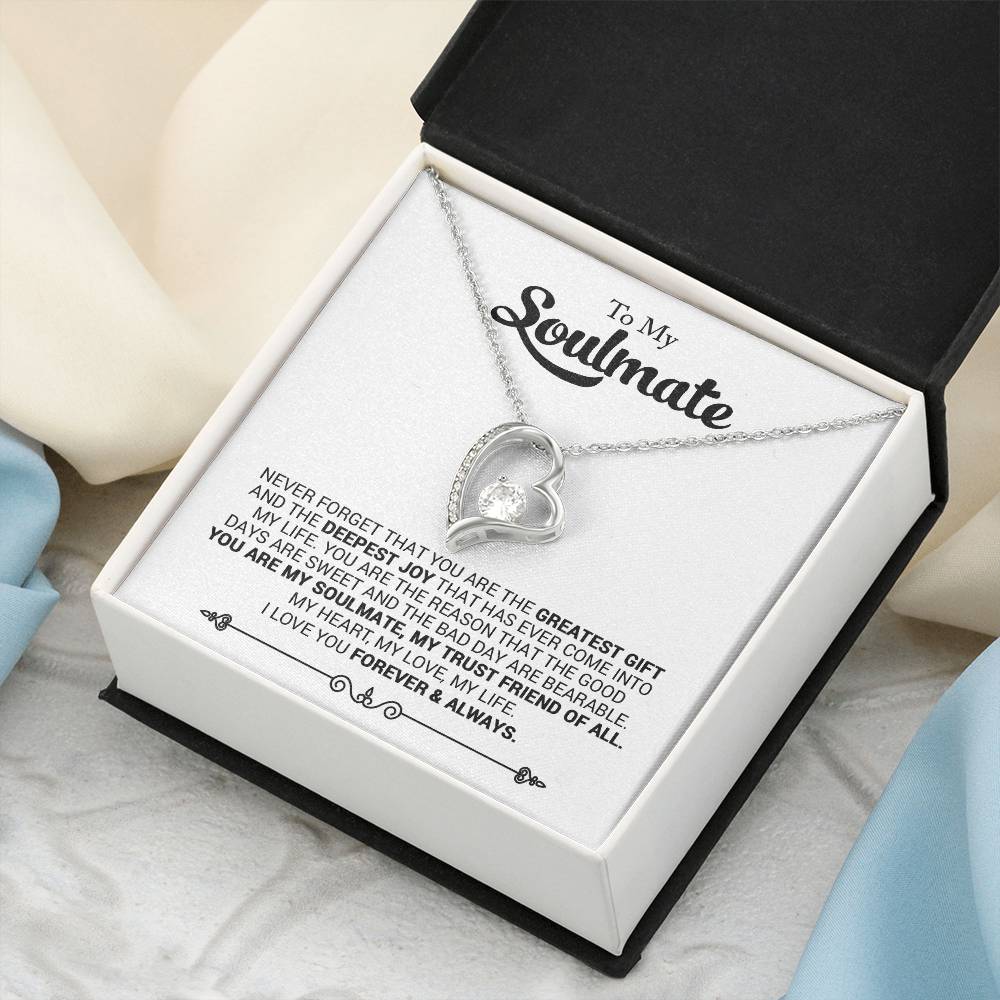 To My Soulmate Gift For Wife Girlfriend 1 Forever Love Necklace