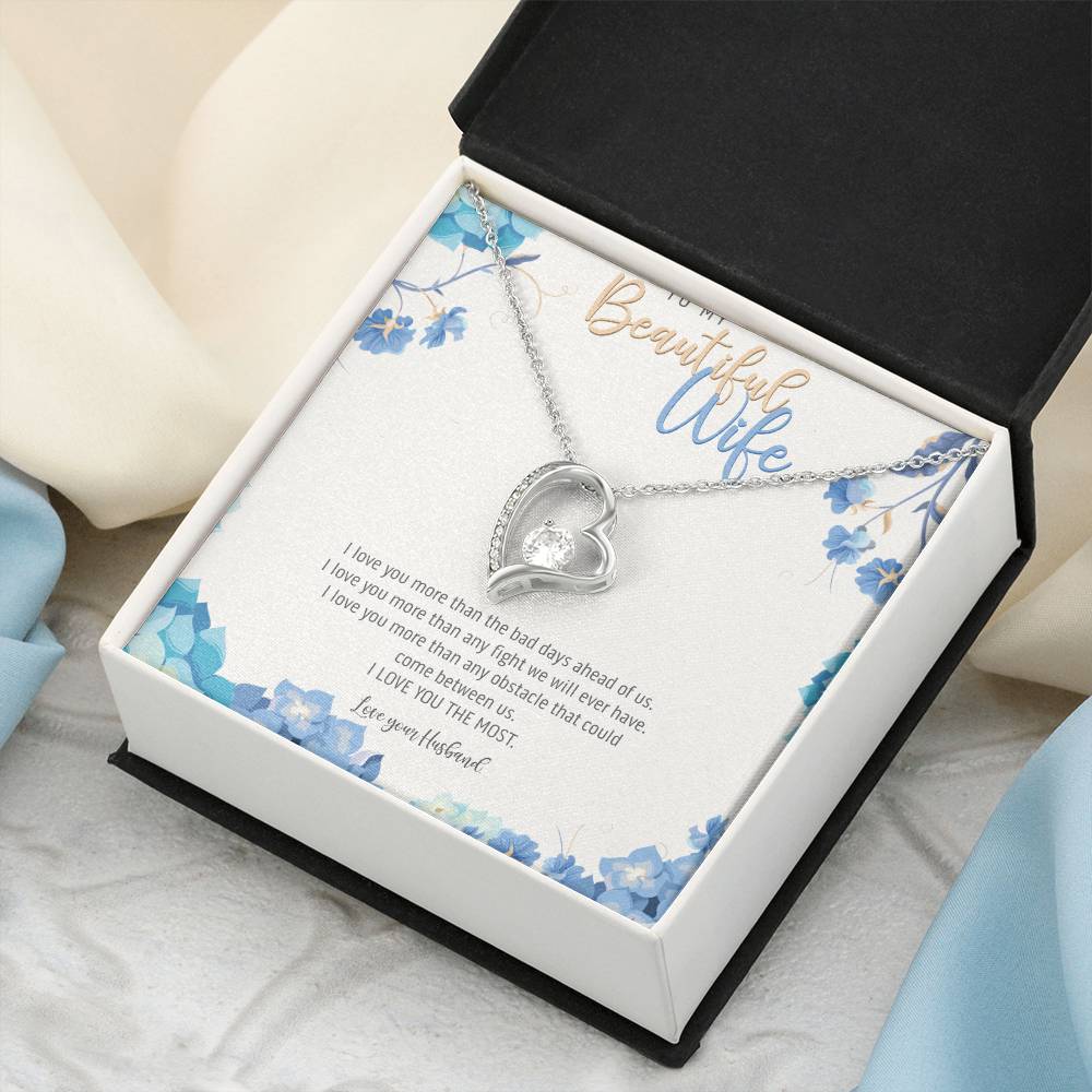 To My Beautiful Wife Necklace  Anniversary Gift For Wife Birthday Gift For Wife Gift For Wife Necklace For Wife Gift For Wife Birthday Forever Love Necklace