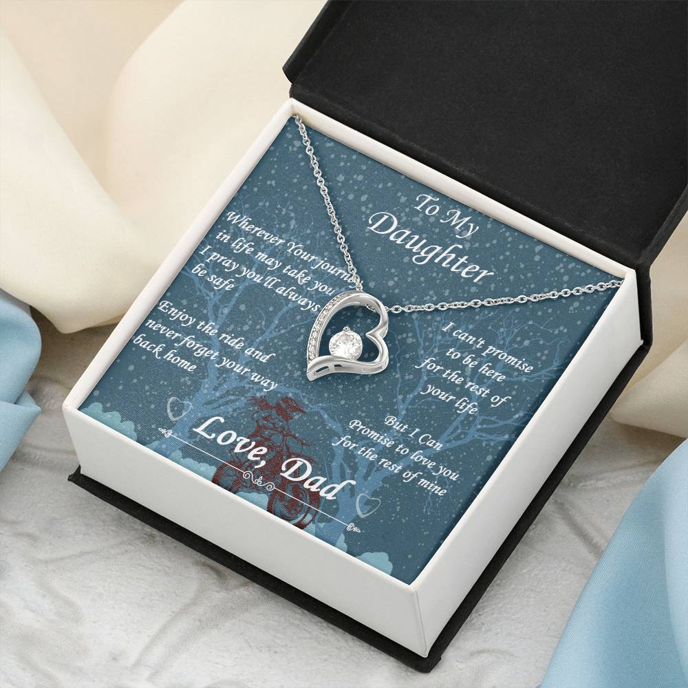 Wherever Your Journey Biker Daughter Forever Love Necklace