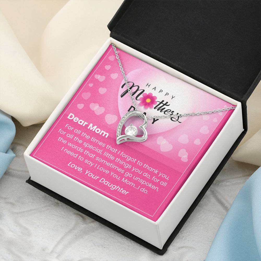 Dear Mom- Gift For Mom- Mother&#39;s Day Gift Forever Love Necklace