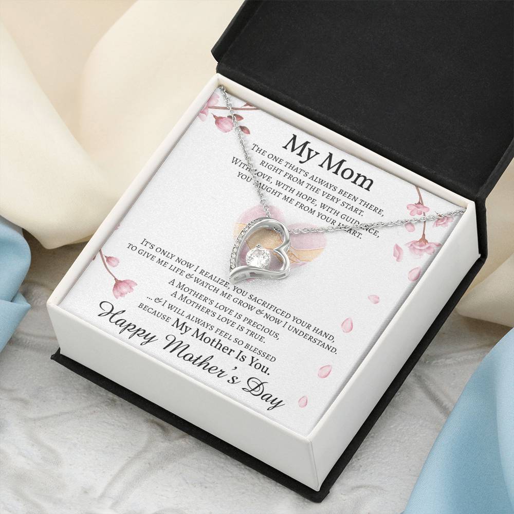 Mother&#39;s Day Gift Necklace Message Card Necklace For Mom Heart Shaped Pendant Necklace For Mom Forever Love Necklace