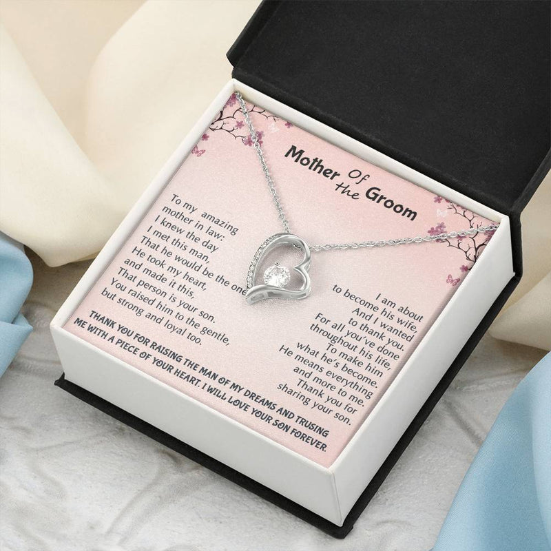 Mother Of The Groom Wedding Gift Bridal Party Rehearsal Dinner Man Of My Dreams Parent Of Groom Bridal Shower Christmas Gifts Forever Love Necklace