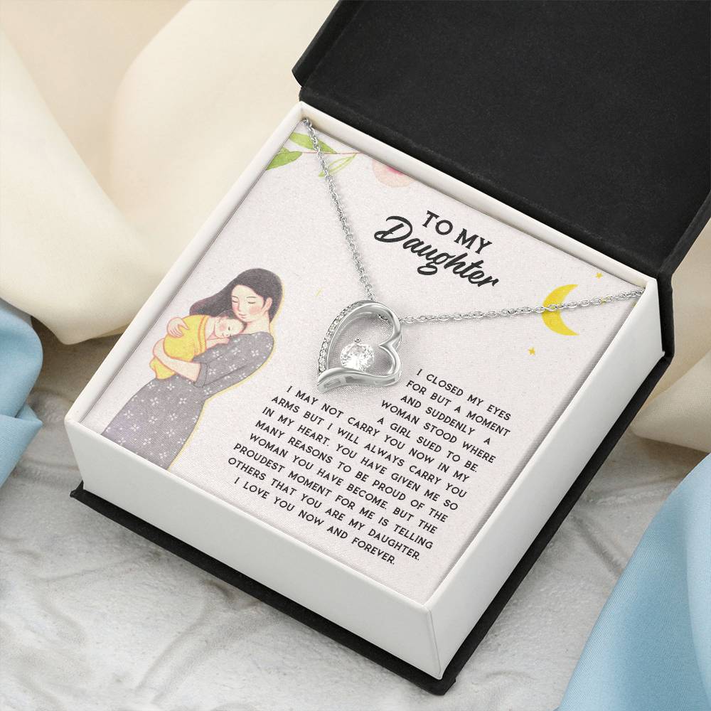 To My Daughter I Love You Now And Forever For Daughter - Daughter Necklace Gift For Daughter Forever Love Necklace