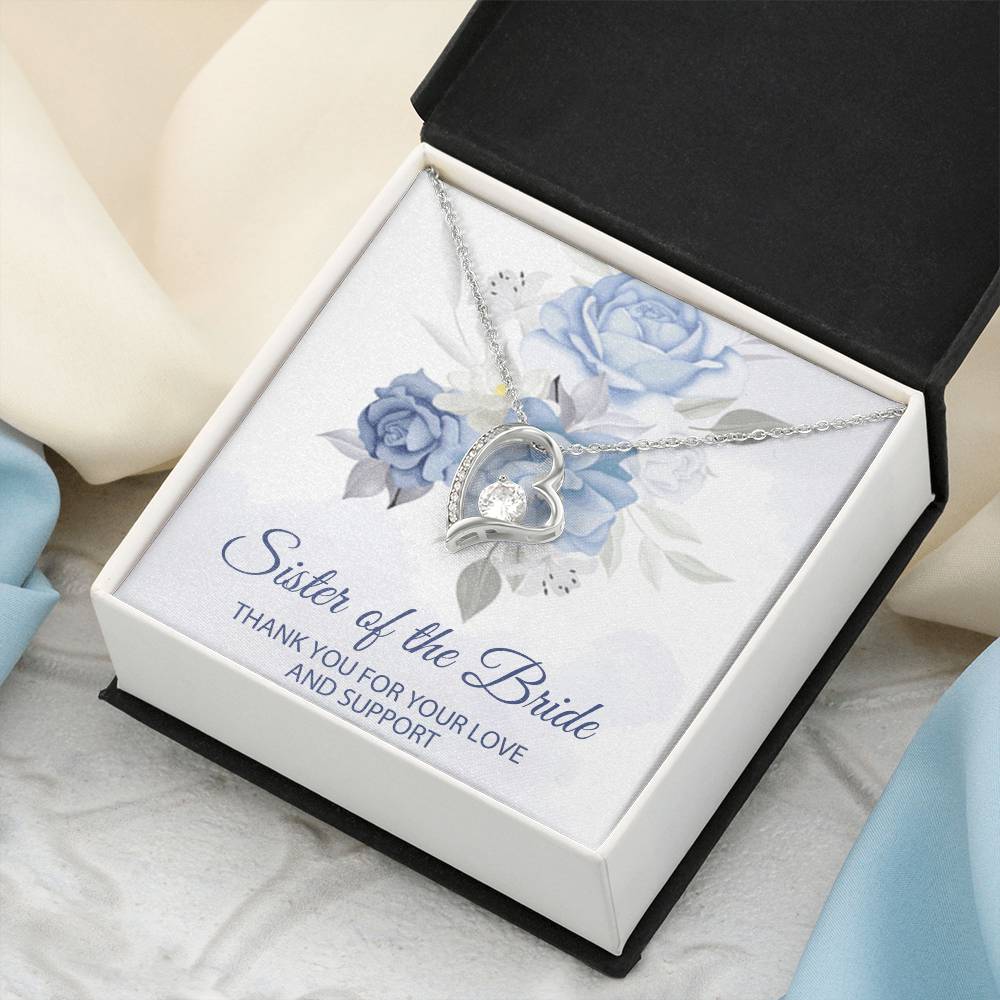 Sister Of The Bride Jewelry Boxsister Of The Bride Forever Love Necklace Sister In Law Wedding Day Gift Sister Of The Groom Wedding Forever Love Necklace
