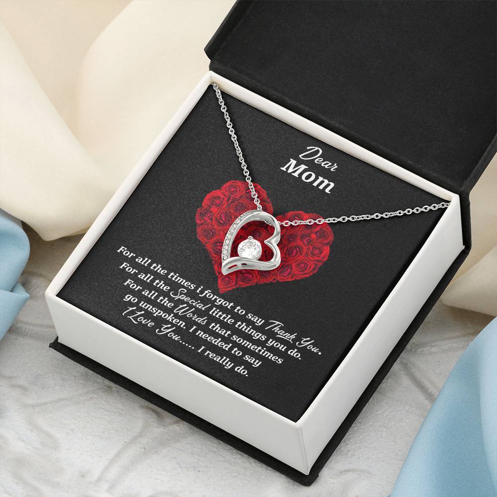 Thank You Mom Mothers Day Gift Forever Love Necklace
