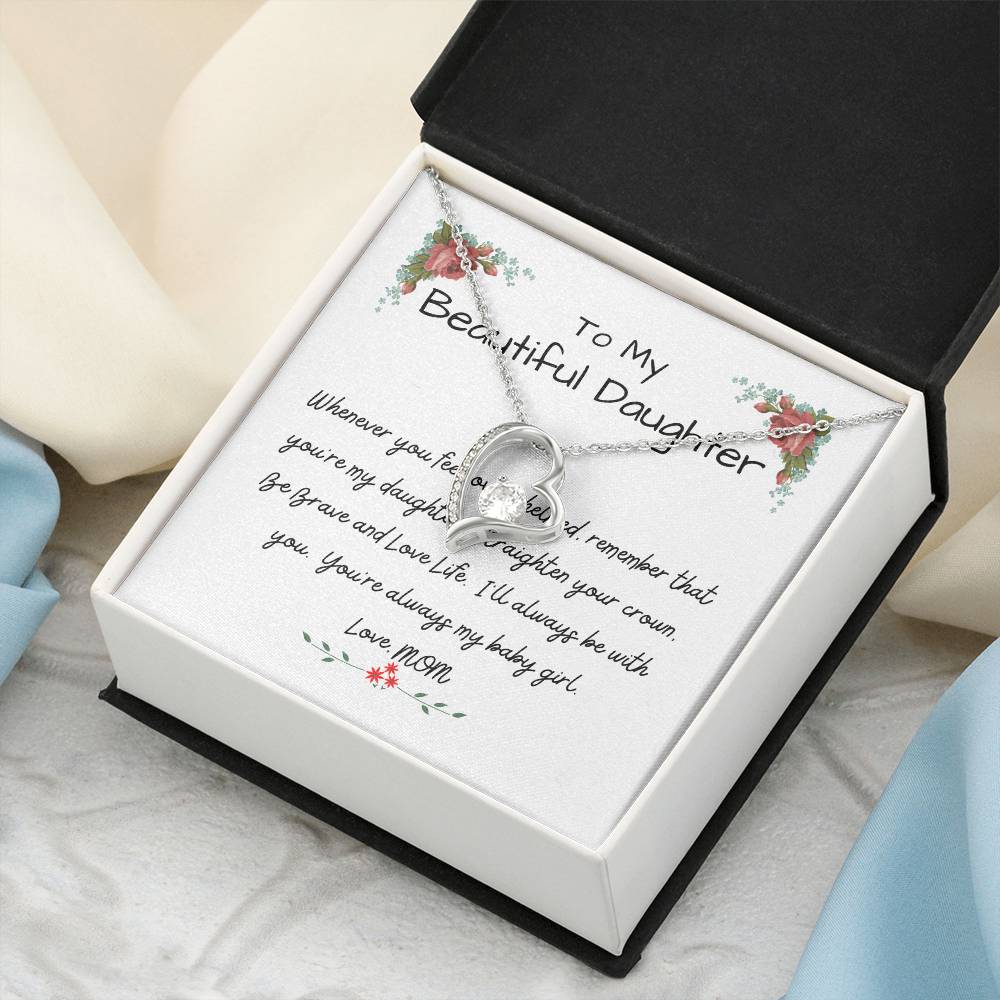 To My Beautiful Daughter - The Perfect Gift For Your Daughter - A Prayer For My Daughter Forever Love Necklace