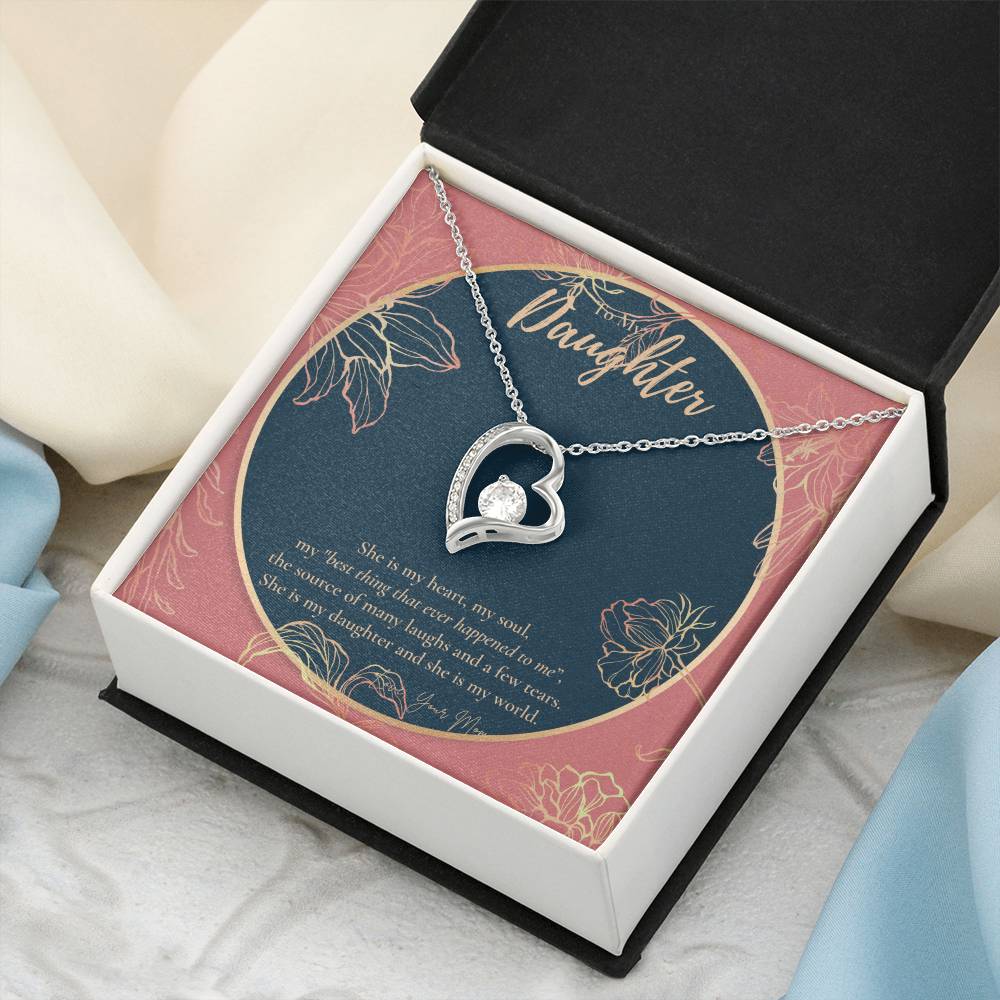 To My Daughter Necklace - Daughter Gift - To My Daughter Necklace From Mom - Gift For Daughter From Mom Forever Love Necklace
