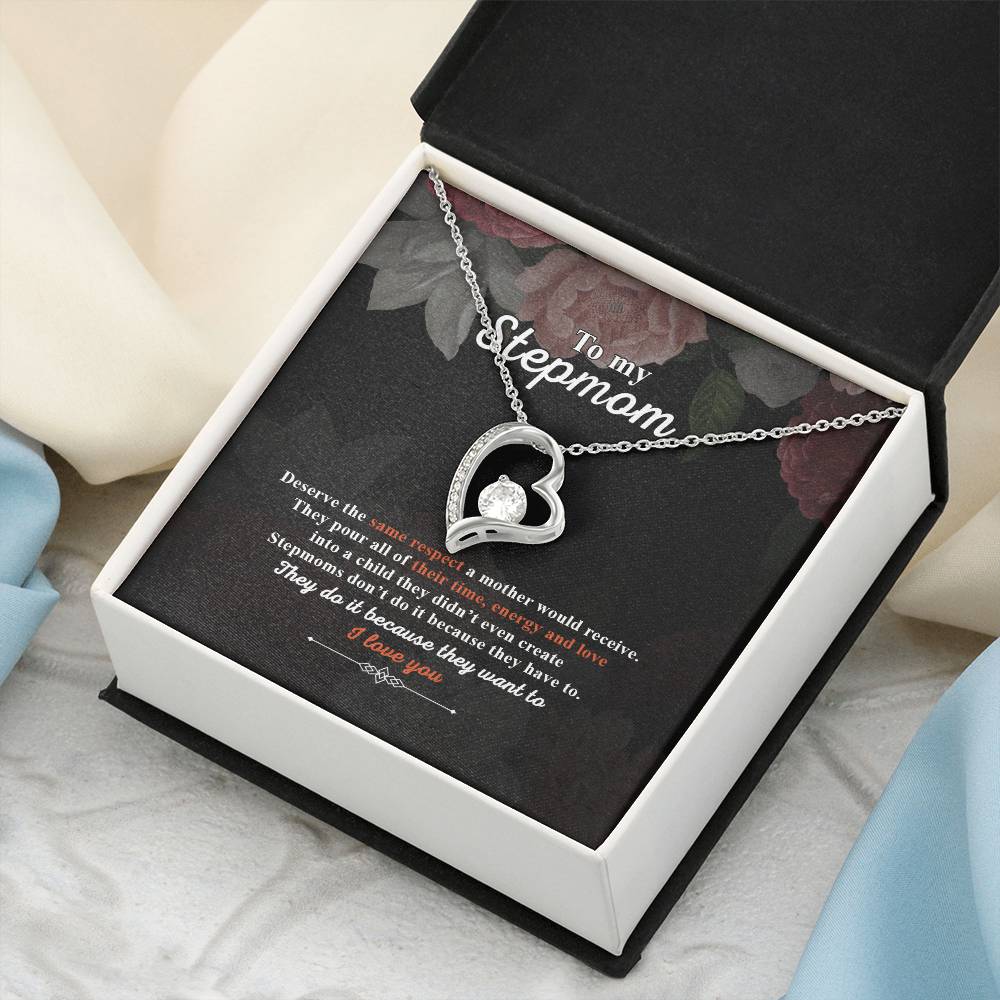 Step Mother&#39;s Gift I Love You Forever Love Necklace