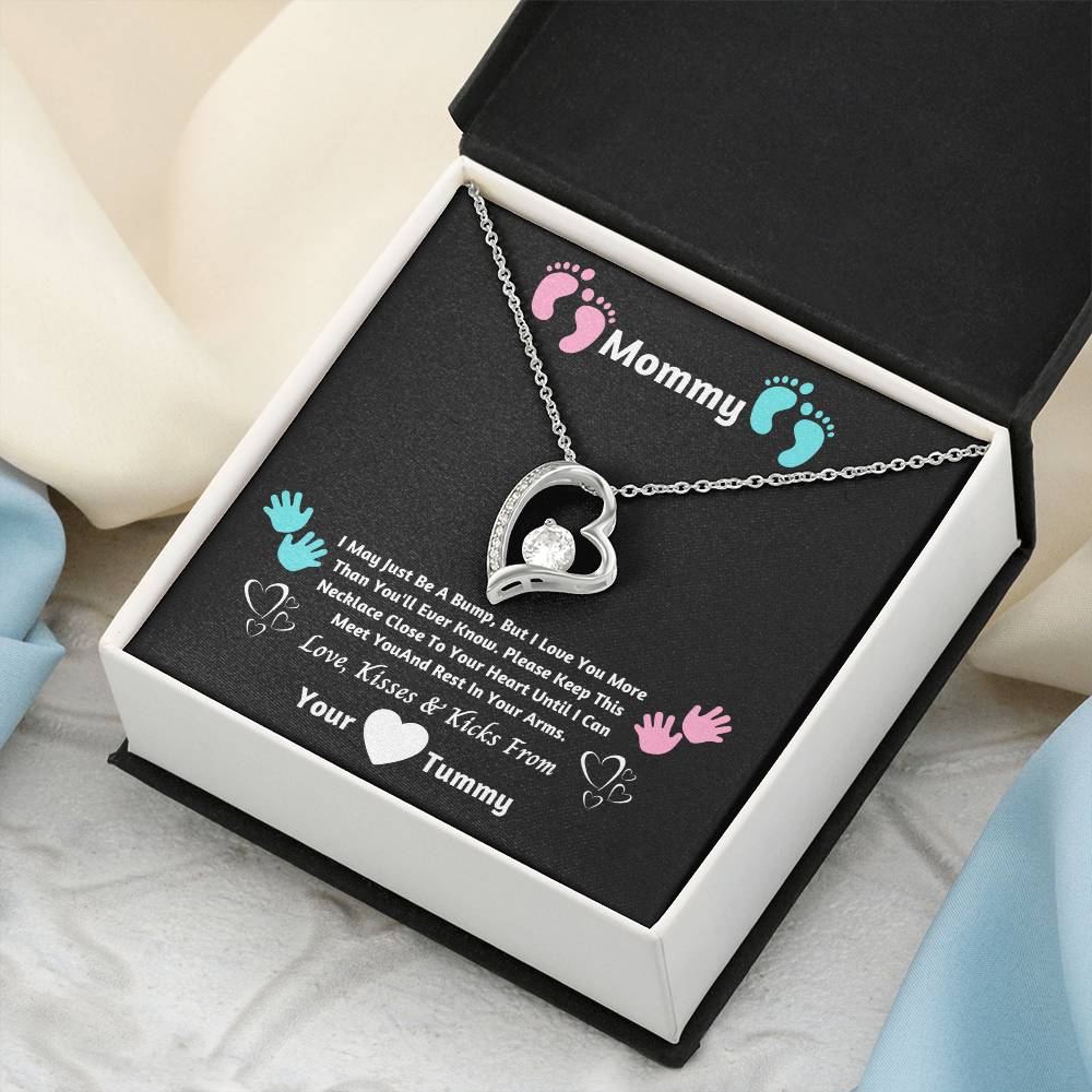 Mommy Heart Necklace- I Can&#39;t Wait To Meet You New Mommy Necklace New Mom Gift First Time Mom Forever Love Necklace