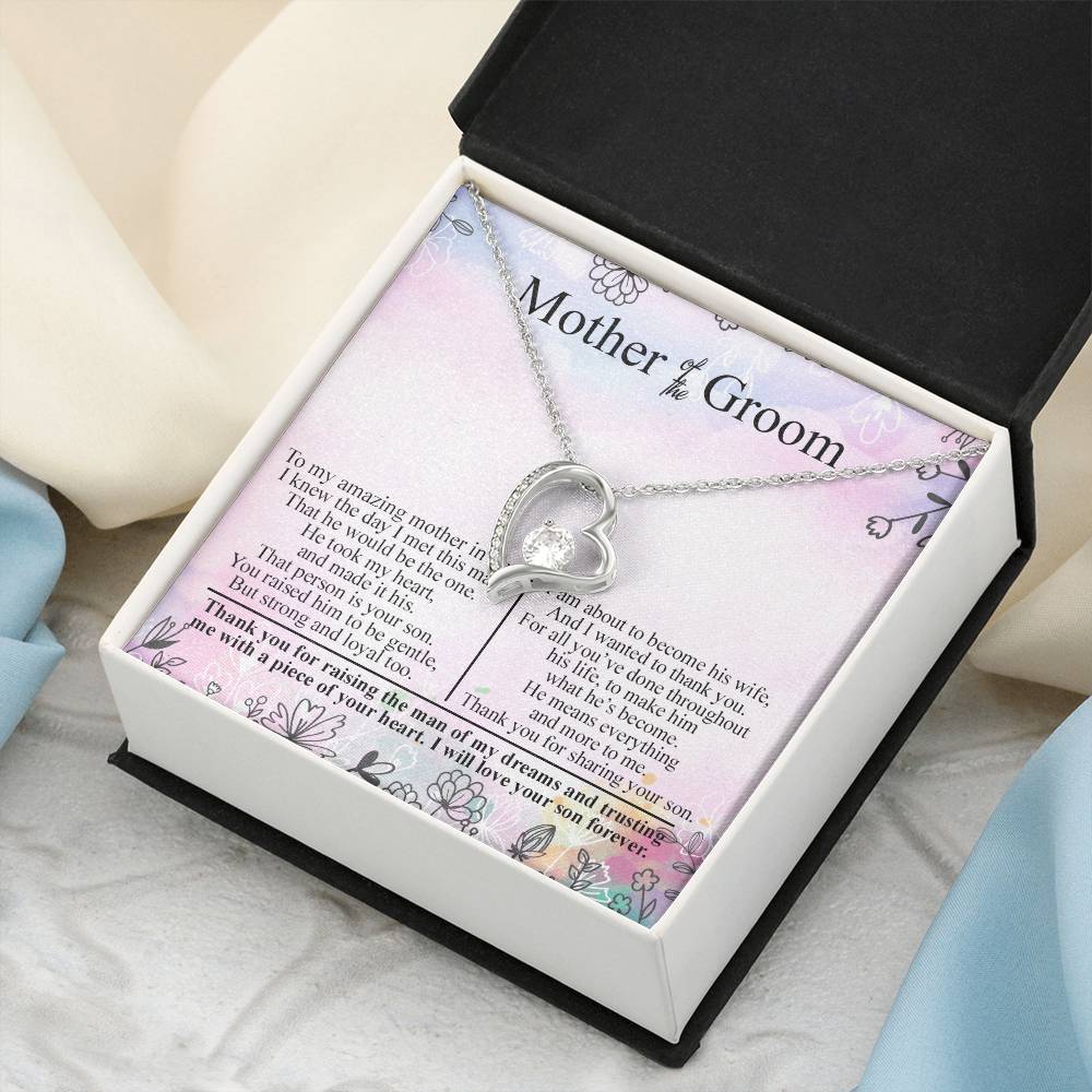 Mother Of The Groom Wedding Gift Bridal Party Rehearsal Dinner Man Of My Dreams Parent Of Groom Bridal Shower Christmas Gifts Birthday Gifts Forever Love Necklace