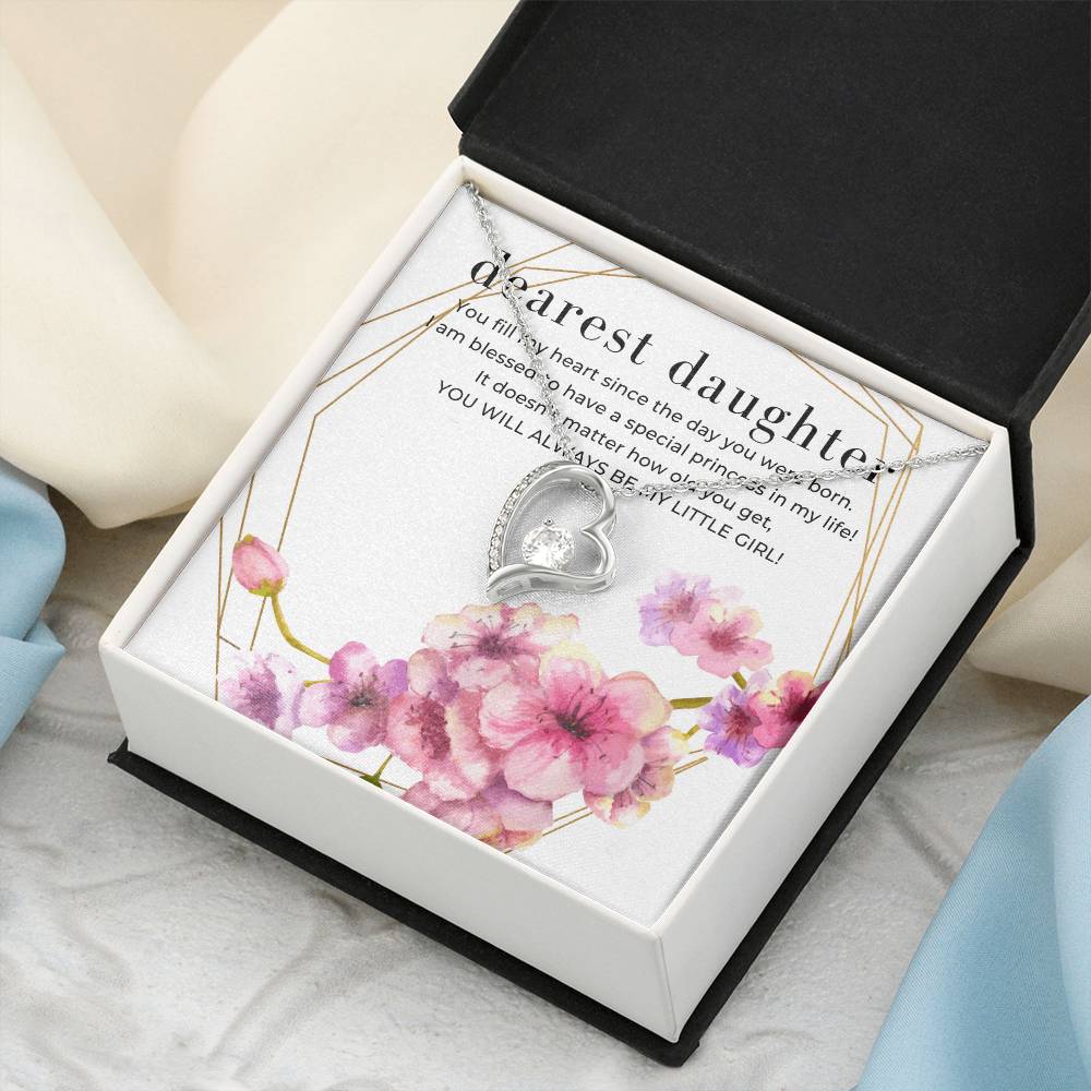 Dearest Daughter Open Heart Pendant Necklace Forever Love Necklace