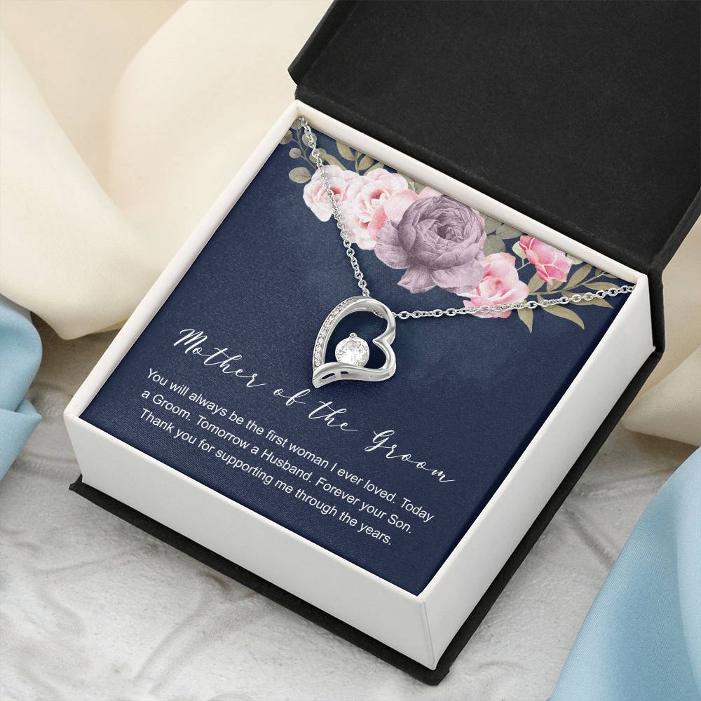 Mother Of The Groom Gift Necklace Wedding Gift Bridal Party Rehearsal Dinner Man Of My Dreams Parent Of Groom Forever Love Necklace